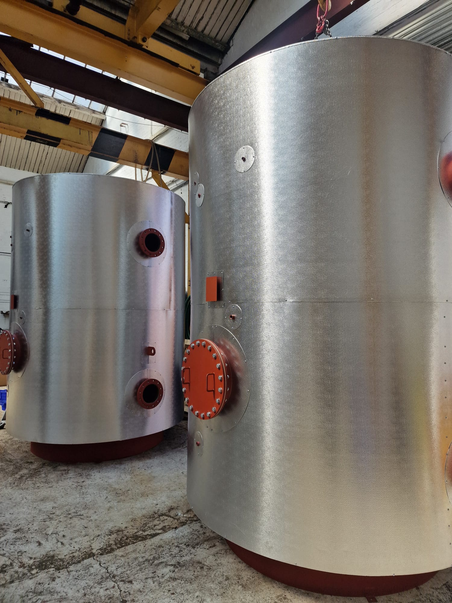 Stainless steel pressure vessels in the R2 Fabrication workshop